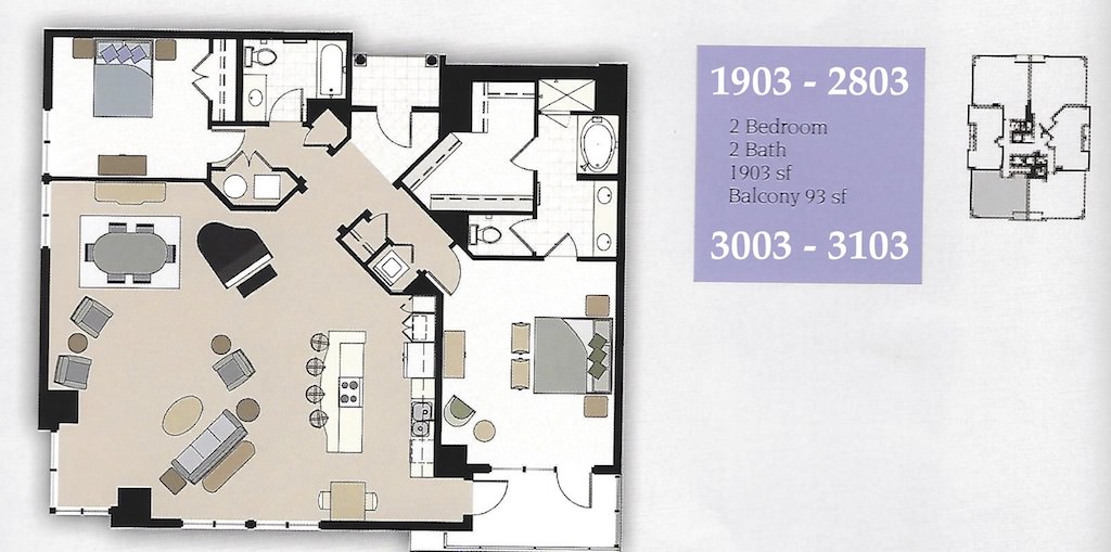 Westin Residences Virginia Beach Unit 1903 to 3103 Floor Plan