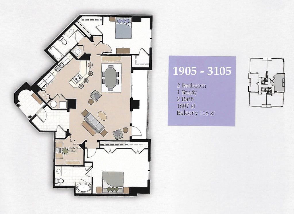 Westin Residences Virginia Beach Unit 1905 to 3105 Floor Plan